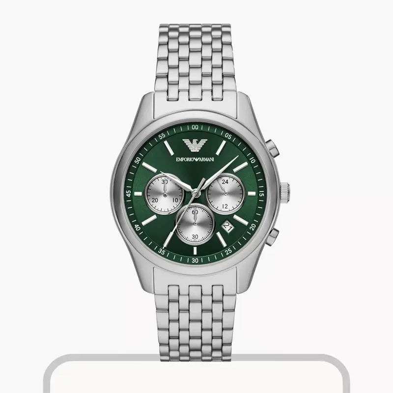 Emporio Armani Antonio Chrono Green Sunray Dial Men's Watch- AR11581